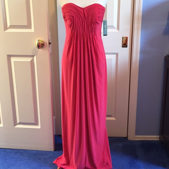 coral pink gown